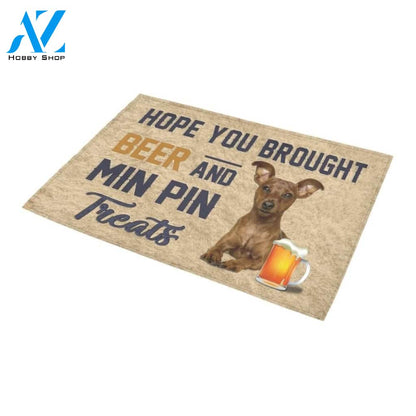 Hope You Brought Beer And Min Pin Printed Doormat Home Decor