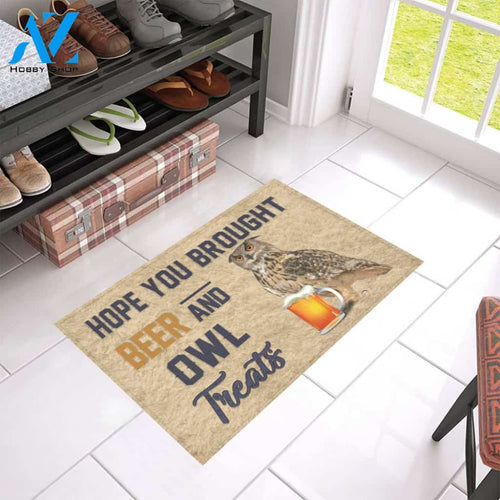 Hope You Brought Beer And Owl Treats Doormat Welcome Mat Housewarming Gift Home Decor Funny Doormat Best Gift Idea For Family Birthday Gift