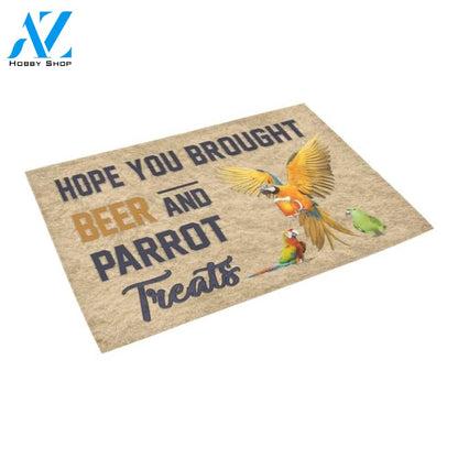 Hope You Brought Beer And Parrot Printed Doormat Home Decor