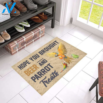 Hope You Brought Beer And Parrot Printed Doormat Home Decor