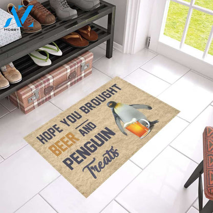 Hope You Brought Beer And Penguin Treats Doormat Welcome Mat Housewarming Gift Home Decor Funny Doormat Best Gift Idea For Family Birthday Gift
