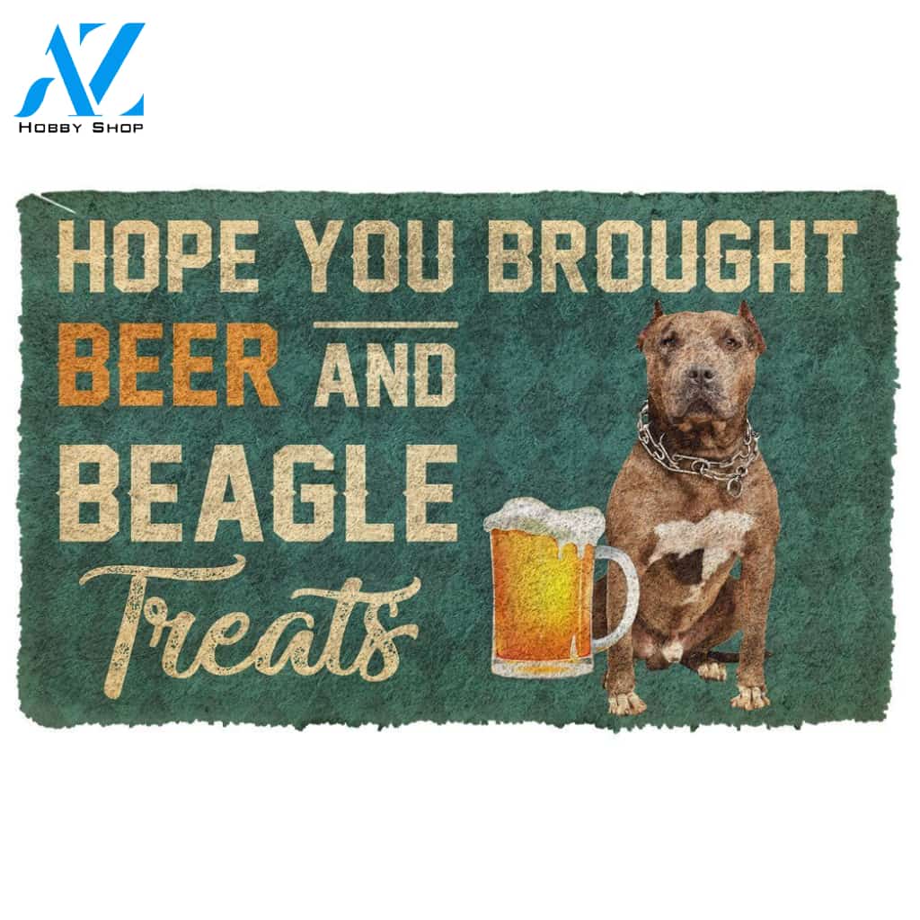 Gearhumans Gearhuman 3D Hope You Brought Beer And Pitbull Treats Doormat
