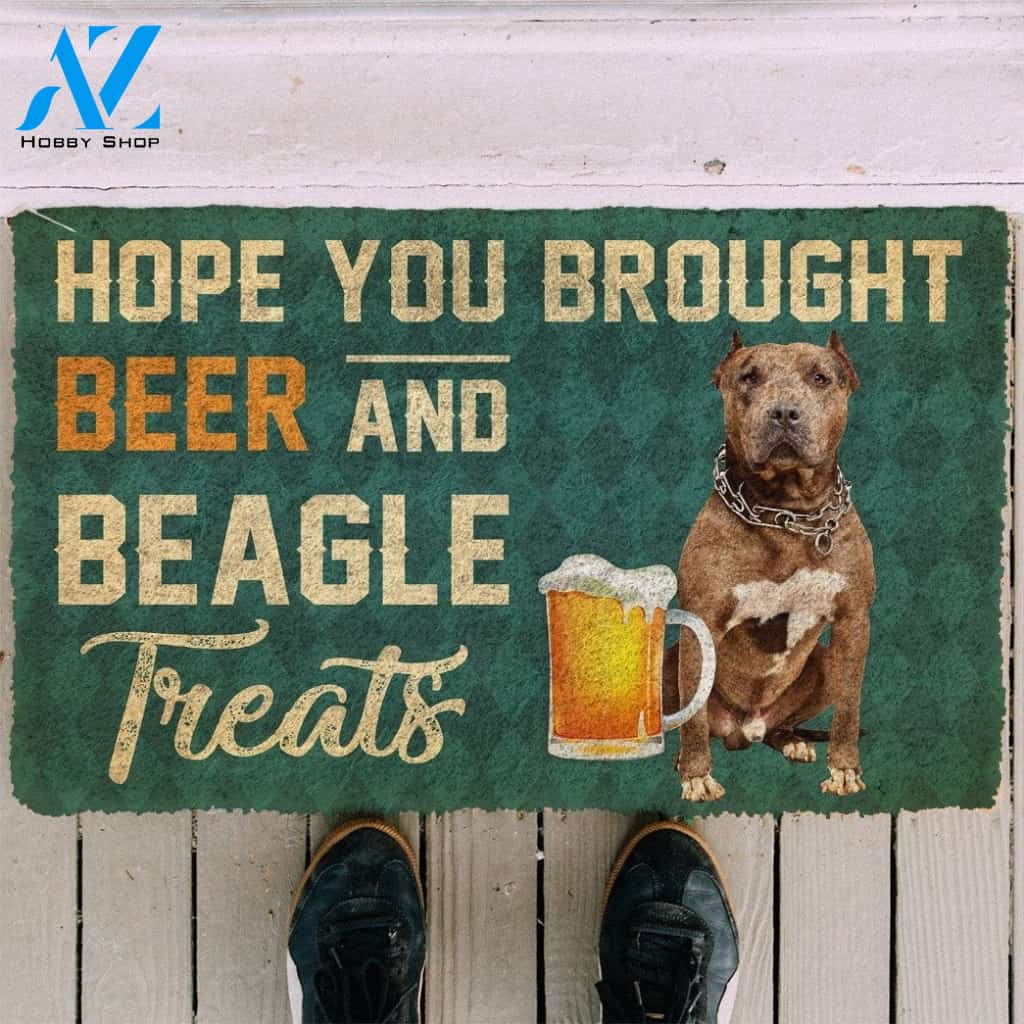 Gearhumans Gearhuman 3D Hope You Brought Beer And Pitbull Treats Doormat