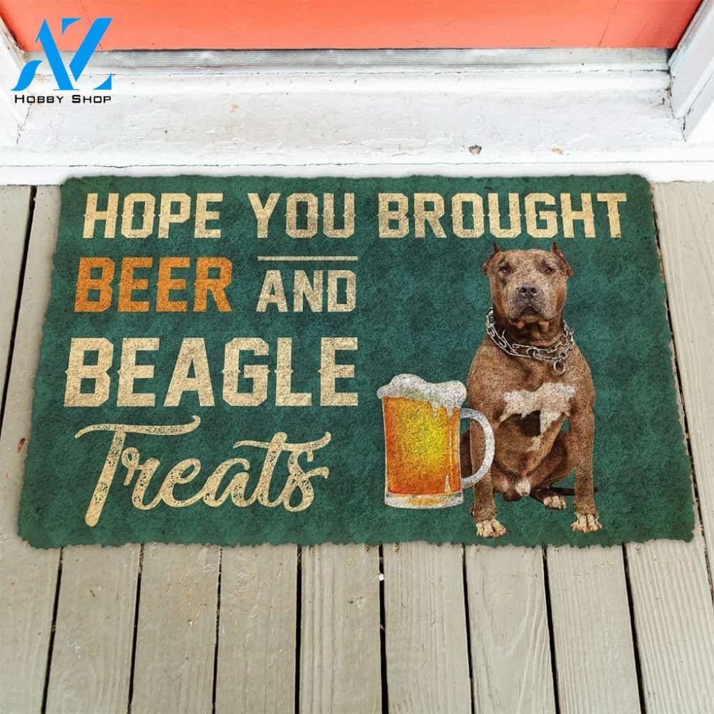 Gearhumans Gearhuman 3D Hope You Brought Beer And Pitbull Treats Doormat