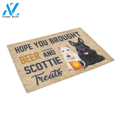 Hope You Brought Beer And Scottie Printed Doormat Home Decor