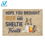 Personalized Name Family House Hope You Brought Beer And Sheltie Treats Doormat Welcome Mat Housewarming Gift Home Decor Funny Doormat Best Gift Idea For Family Birthday Gift