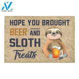 Personalized Name Family House Hope You Brought Beer And Sloth Treats Doormat Welcome Mat Housewarming Gift Home Decor Funny Doormat Best Gift Idea For Family Birthday Gift