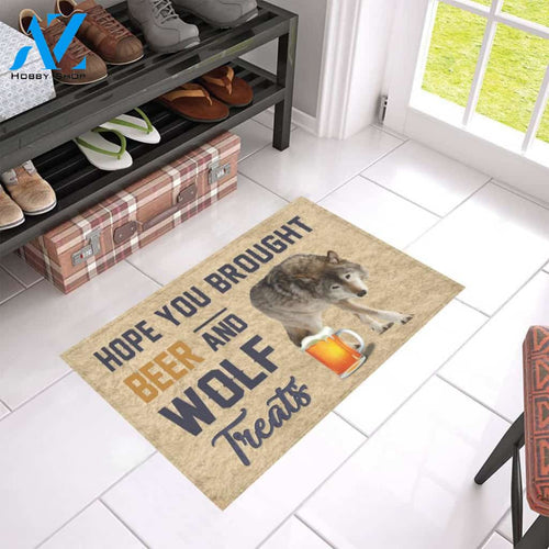 Personalized Name Family House Hope You Brought Beer And Wolf Treats Doormat Welcome Mat Housewarming Gift Home Decor Funny Doormat Best Gift Idea For Family Birthday Gift