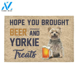 Personalized Name Family House Hope You Brought Beer And Yorkie Treats Doormat Welcome Mat Housewarming Gift Home Decor Funny Doormat Best Gift Idea For Family Birthday Gift