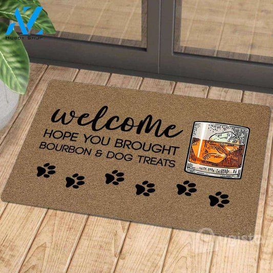 Hope You Brought Bourbon and Dog Treats Doormat 01 | Welcome Mat | House Warming Gift