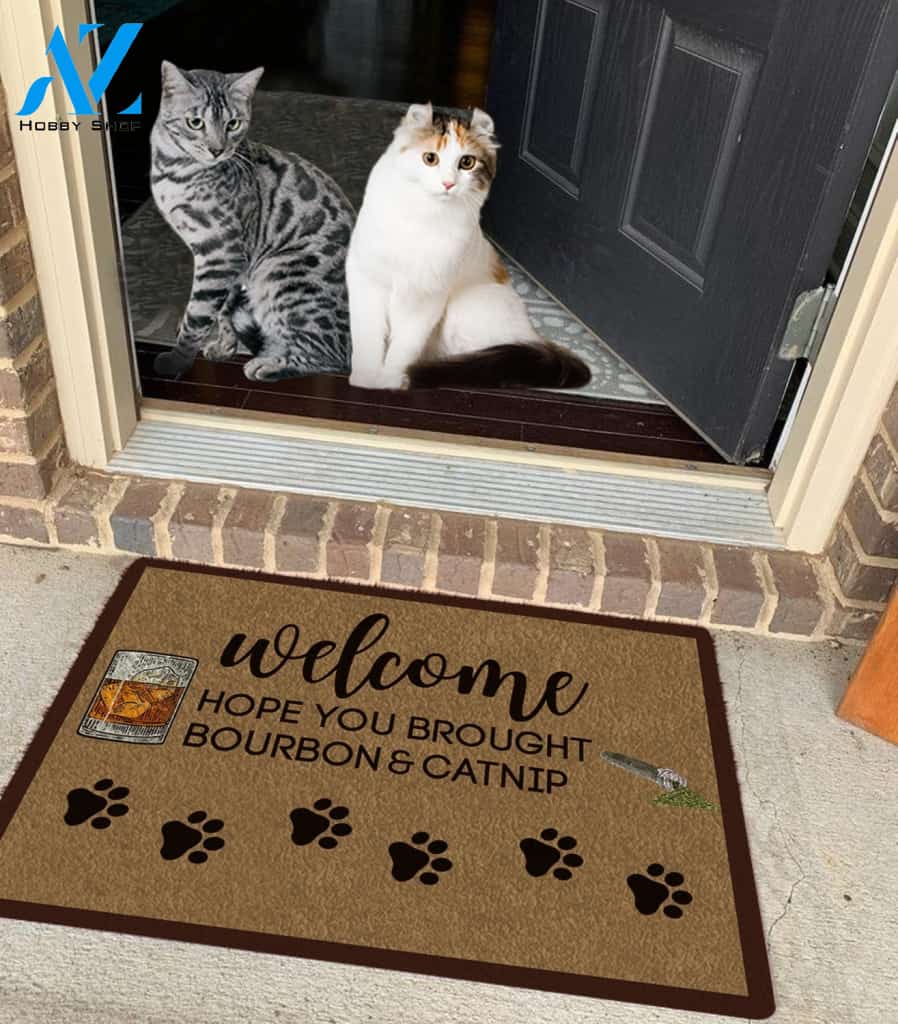 Hope You Brought Bourbon Doormat Indoor And Outdoor Mat Entrance Rug Sweet Home Decor Housewarming Gift Gift For Friend Family Stem Feminist