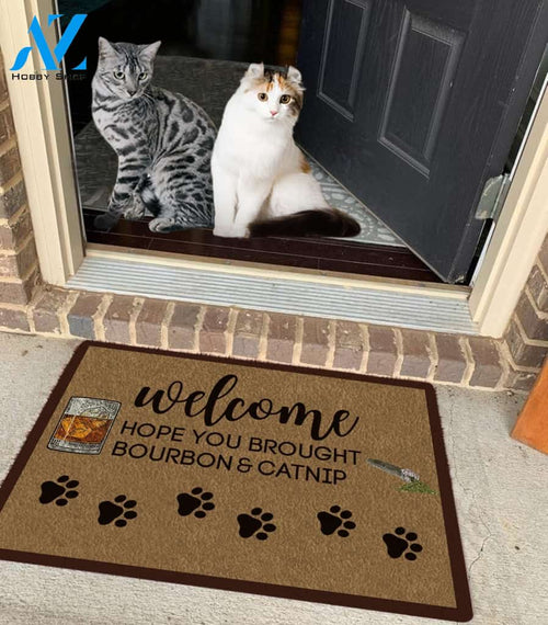 Hope You Brought Bourbon Doormat Indoor And Outdoor Mat Entrance Rug Sweet Home Decor Housewarming Gift Gift For Friend Family Stem Feminist