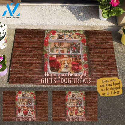 Hope You Brought Gifts And Dog Treats Printed Doormat Home Decor