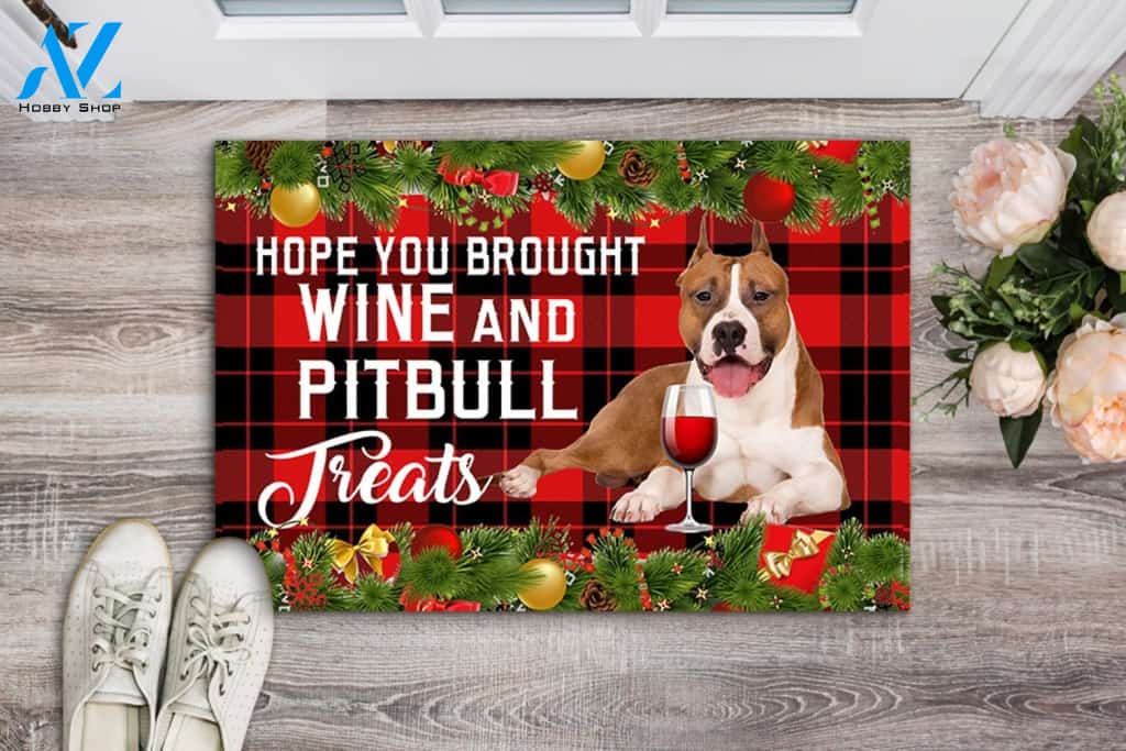 Hope You Brought Wine and PB Treats Doormat Gift For PB Dog lovers Gift For Friend & Family Home Decor Warm House Gift Welcome Mat