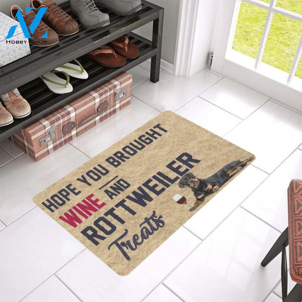 Hope You Brought Wine And Rottweiler Doormat