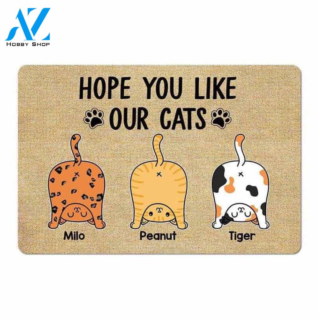 Hope You Like Cat Butts Personalized Doormat, Customized Doormat, Welcome Door Mat, Makes A Perfect Gift