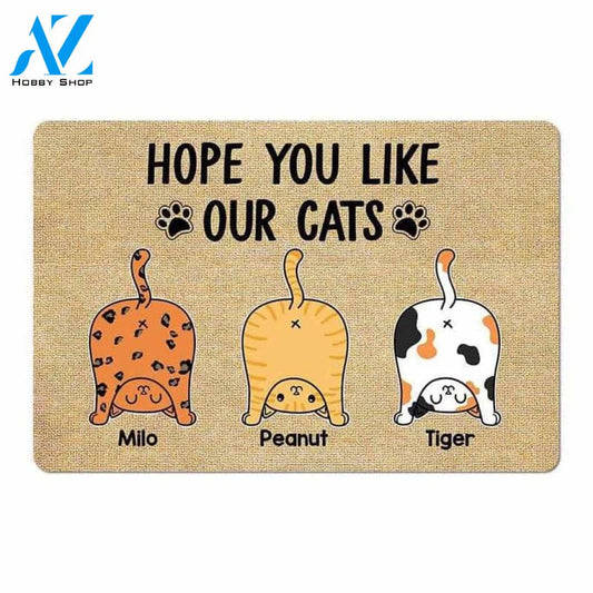 Hope You Like Cat Butts Personalized Doormat, Customized Doormat, Welcome Door Mat, Makes A Perfect Gift