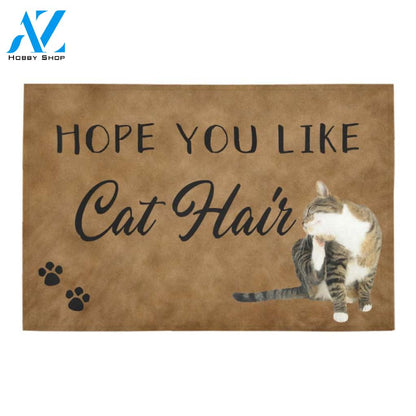 Hope You Like Cat Hair Doormat Indoor And Outdoor Mat Entrance Rug Sweet Home Decor Housewarming Gift Gift For Friend Family Stem Feminist
