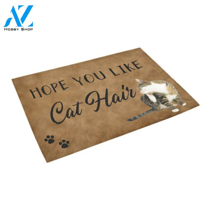 Hope You Like Cat Hair Doormat Indoor And Outdoor Mat Entrance Rug Sweet Home Decor Housewarming Gift Gift For Friend Family Stem Feminist