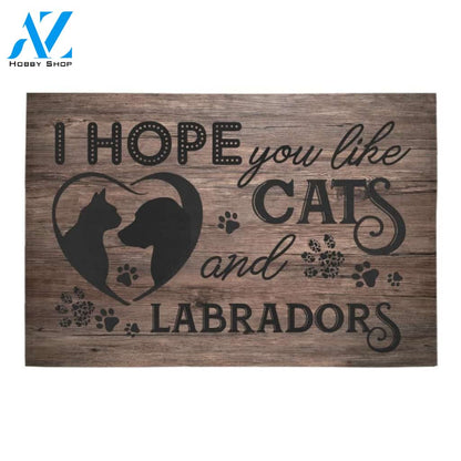 Hope You Like Cats And Labradors Retrievers Printed Doormat Home Decor