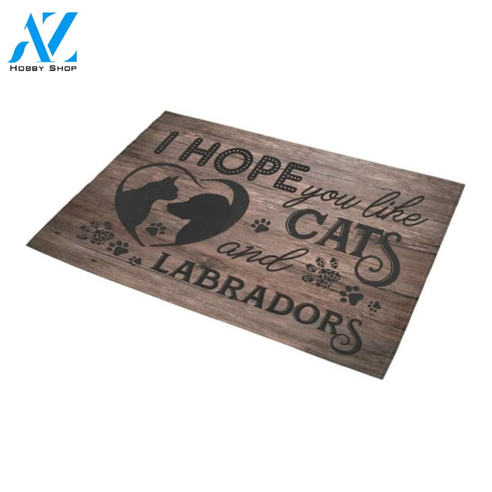 Hope You Like Cats And Labradors Retrievers Printed Doormat Home Decor