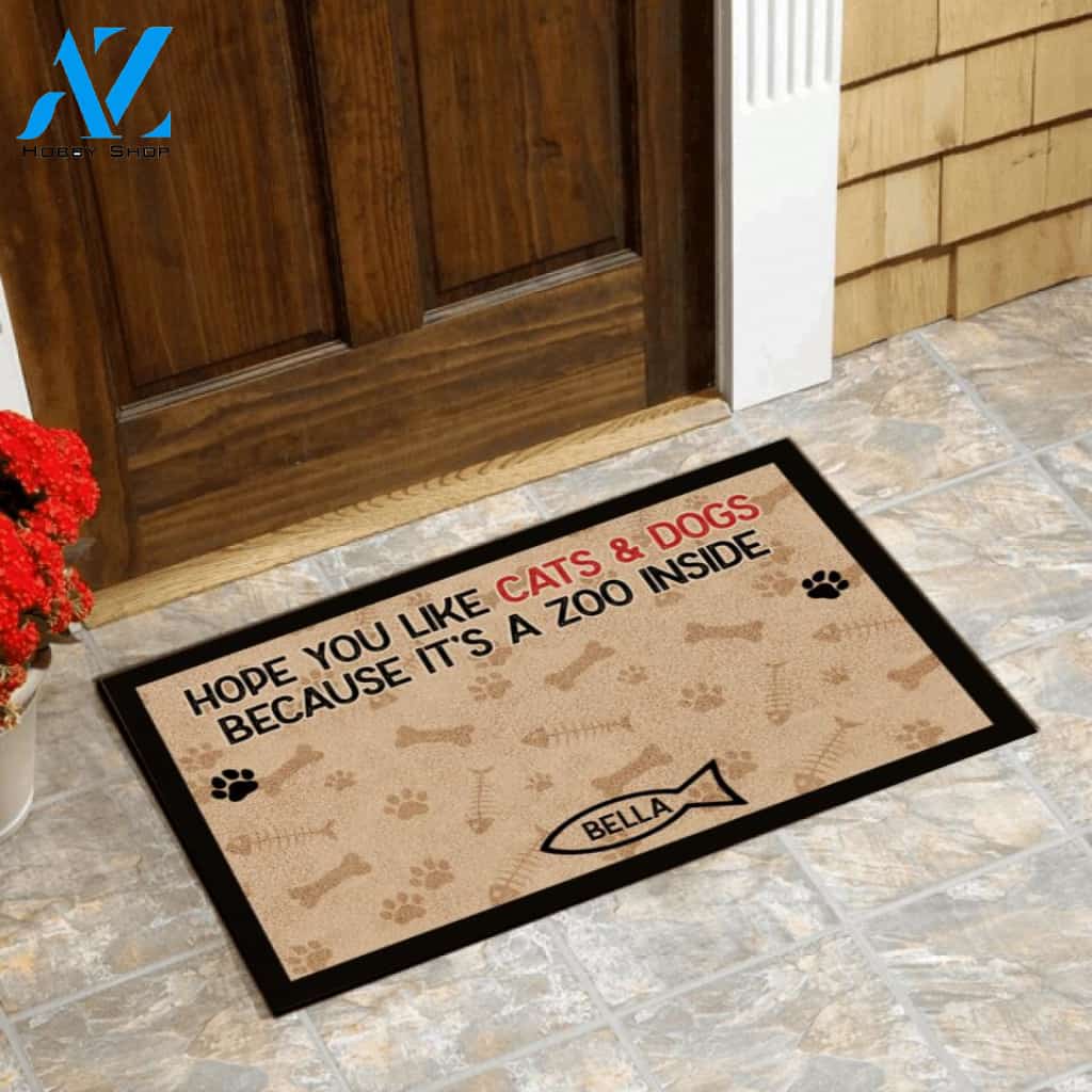 Hope You Like Cats & Dogs Because It's A Zoo Inside Doormat