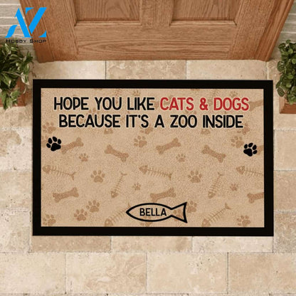 Hope You Like Cats & Dogs Because It's A Zoo Inside Doormat