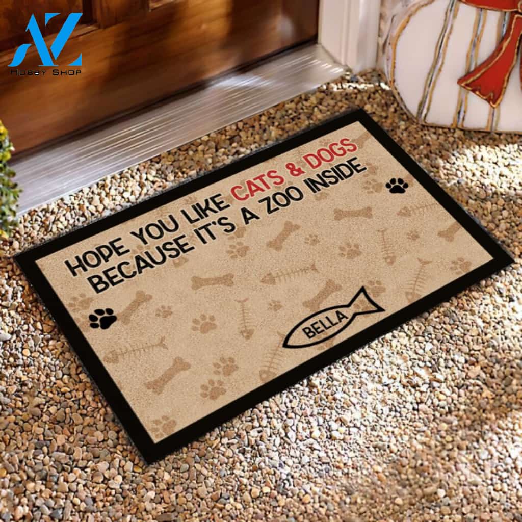 Hope You Like Cats & Dogs Because It's A Zoo Inside Doormat
