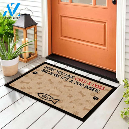 Hope You Like Cats & Dogs Because It's A Zoo Inside Doormat