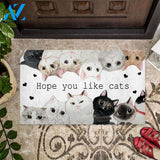 Hope You Like Cats Doormat Gift For Cat lovers Gift For Friend Family Home Decor Warm House Gift Welcome Mat