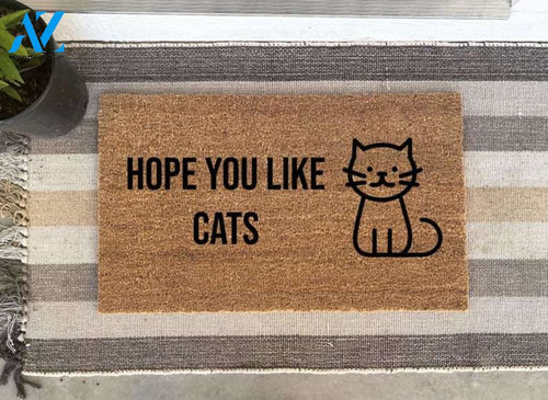 Hope You Like Cats Doormat Welcome Mat Housewarming Gift Home Decor Funny Doormat Best Gift Idea For Cat Lovers