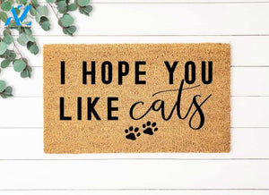 Hope You Like Cats Doormat, Cat Lovers Gift, Funny Doormat, Funny Welcome Mat, Custom Doormat, Personalized Doormat, Front Door Mat