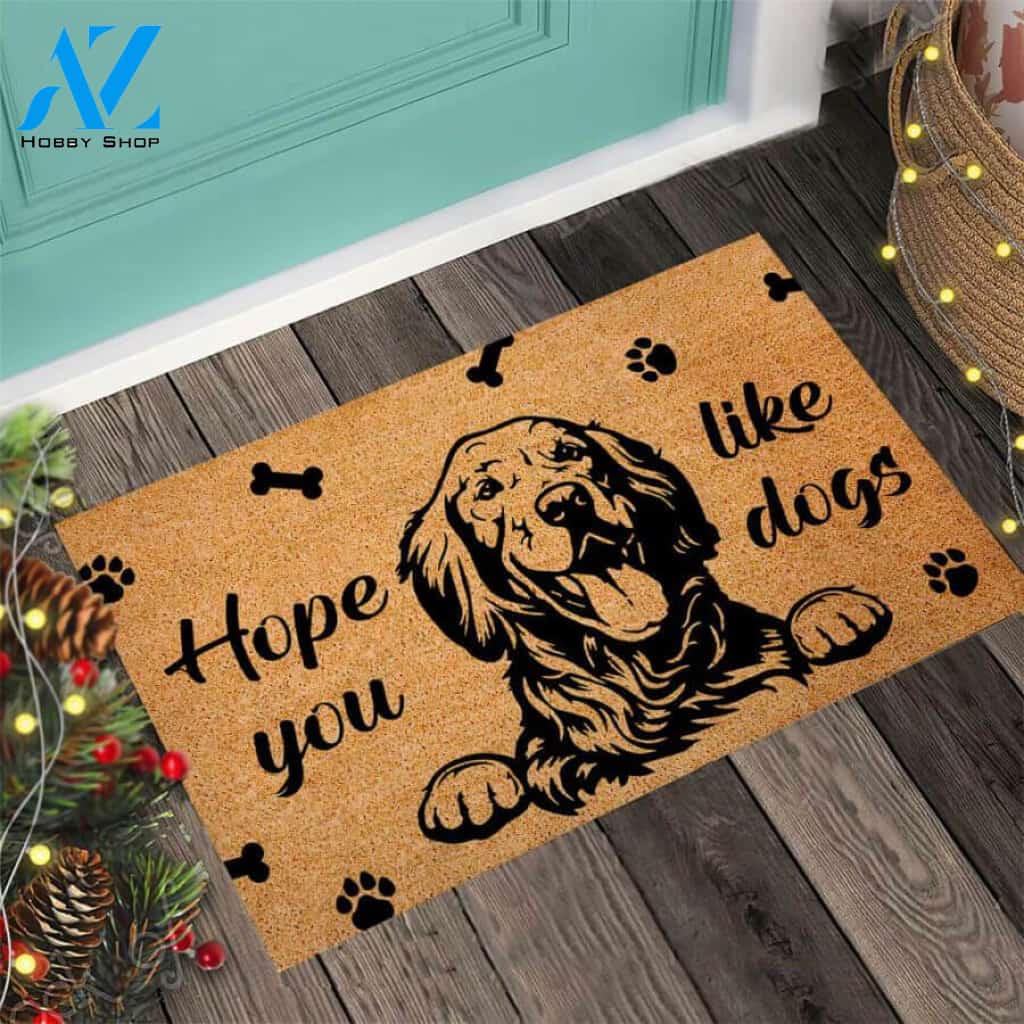 Hope You Like Dog Easy Clean Welcome DoorMat | Felt And Rubber | 40x60 cm | 45x75 cm | 60x90 cm | Colorful | DO1084