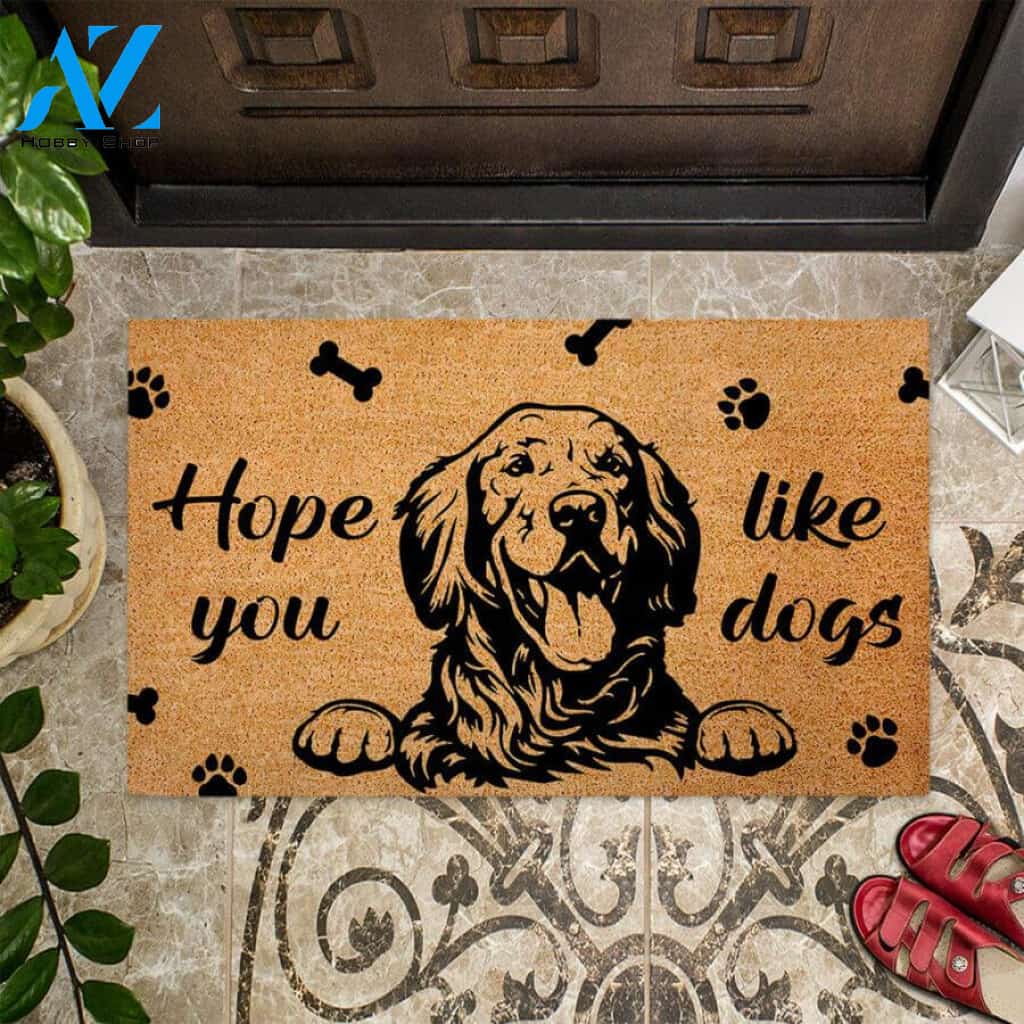 Hope You Like Dog Easy Clean Welcome DoorMat | Felt And Rubber | 40x60 cm | 45x75 cm | 60x90 cm | Colorful | DO1084