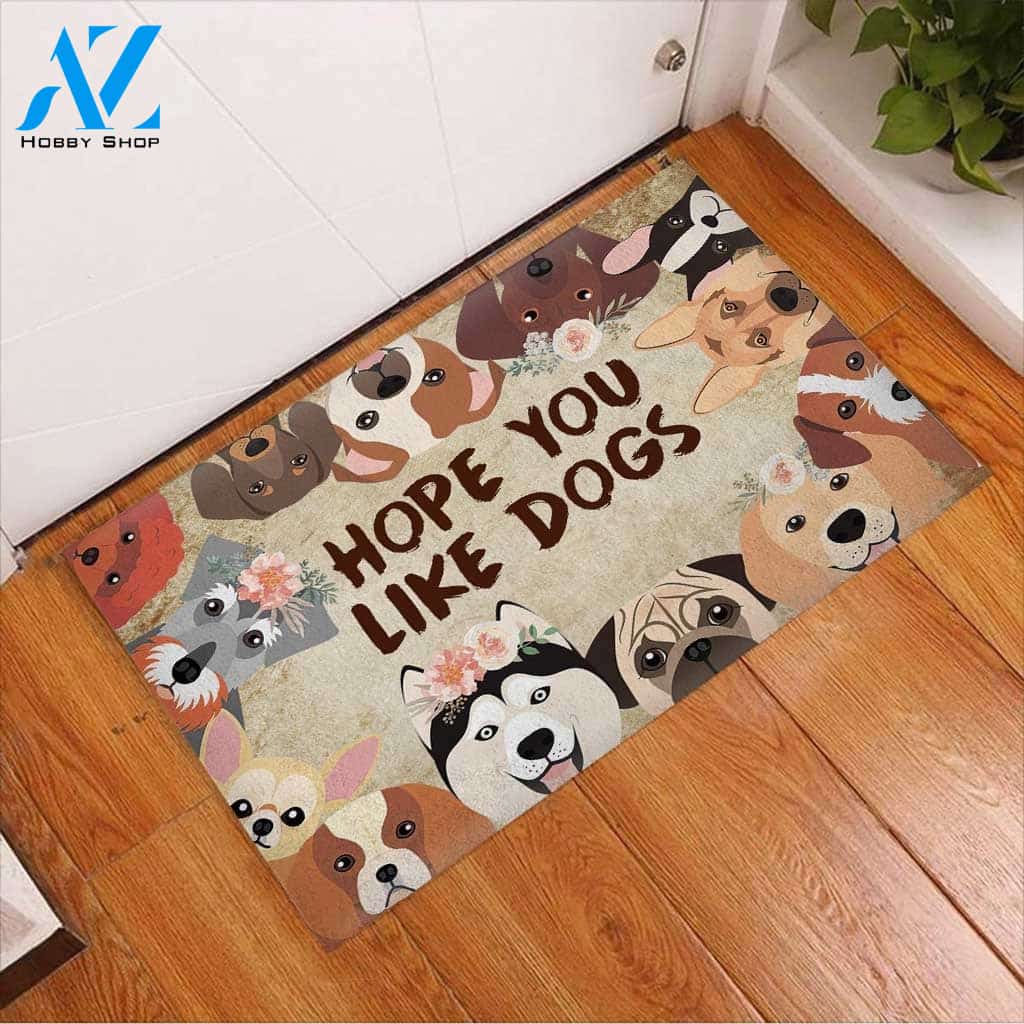 Hope You Like Dogs Doormat, Gift For Dog lovers, Gift For Friend Family Home Decor Warm House Gift Welcome Mat