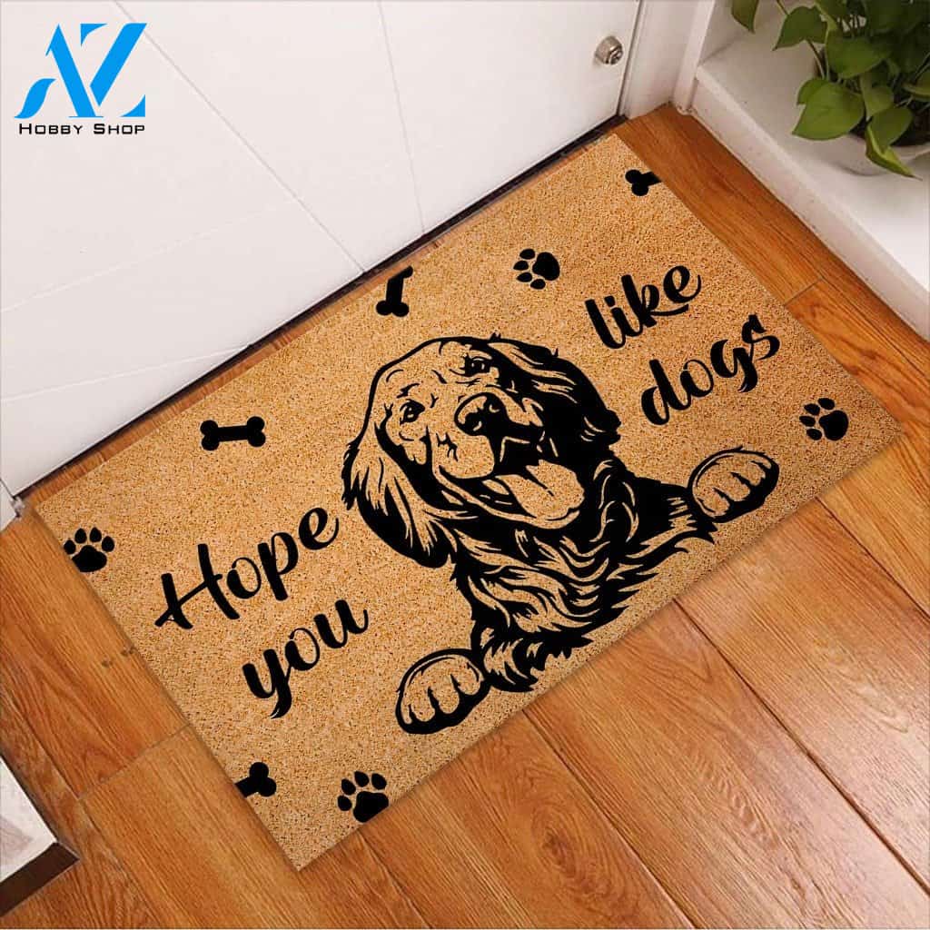 Hope You Like Dogs Golden Retriever Doormat | Welcome Mat | House Warming Gift