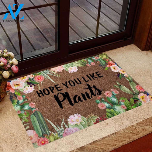 Personalized Name Family House Hope You Like Plants Cactus Doormat Welcome Mat Housewarming Gift Home Decor Funny Doormat Gift For Cactus Lovers Birthday Gift
