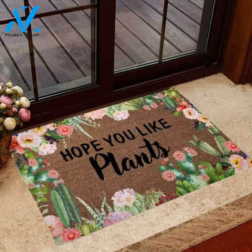 Hope You Like Plants Cactus Coir Pattern Print Doormat | Welcome Mat | House Warming Gift