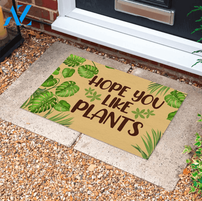 Hope You Like Plants Funny Doormat, Gift For Gardening Lovers, Gift For Friend Family Birthday Gift Decor Warm House Gift Welcome Mat