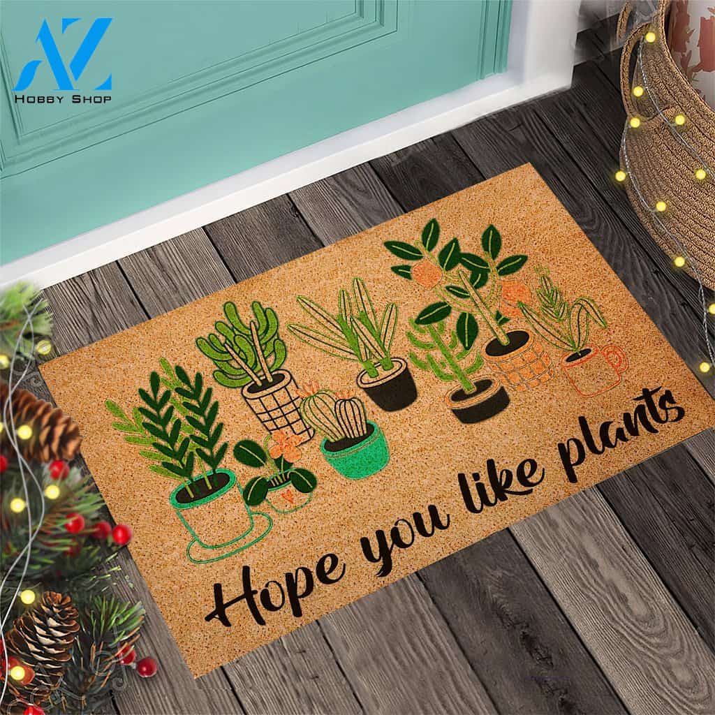 Hope You Like Plants - Gardening Coir Pattern Print Doormat