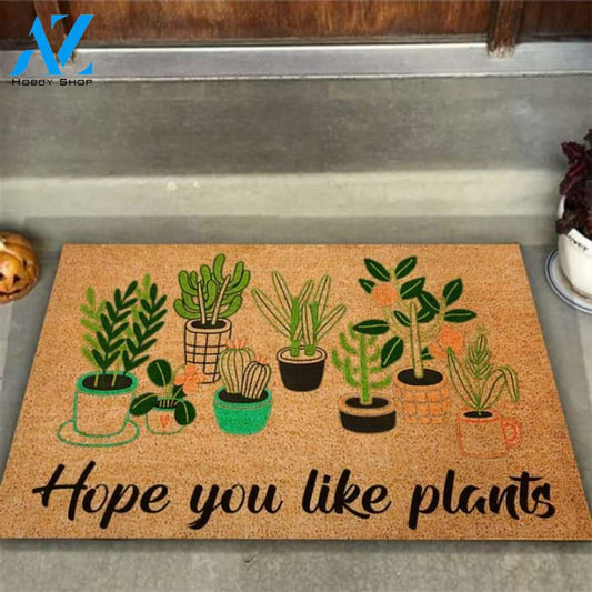Hope You Like Plants Gardening Coir Pattern Print Doormat | Welcome Mat | House Warming Gift
