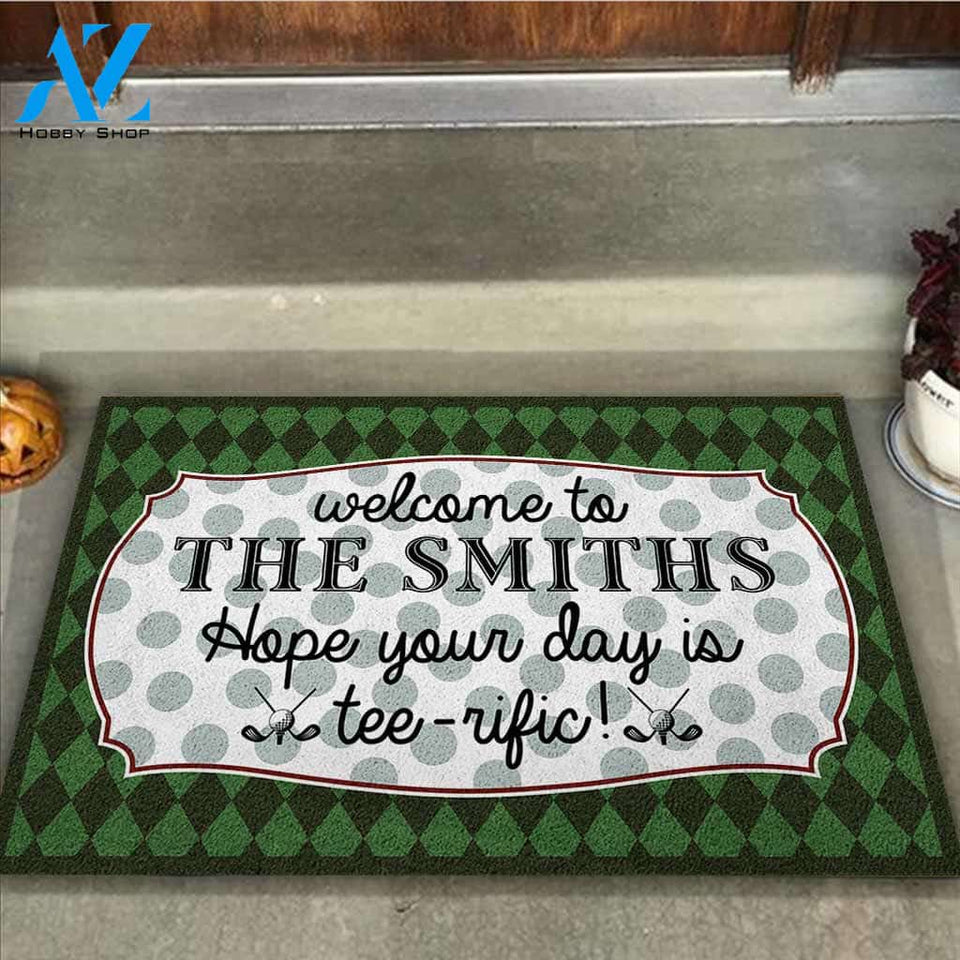 Hope Your Day Tee-rific - Golf Personalized Doormat