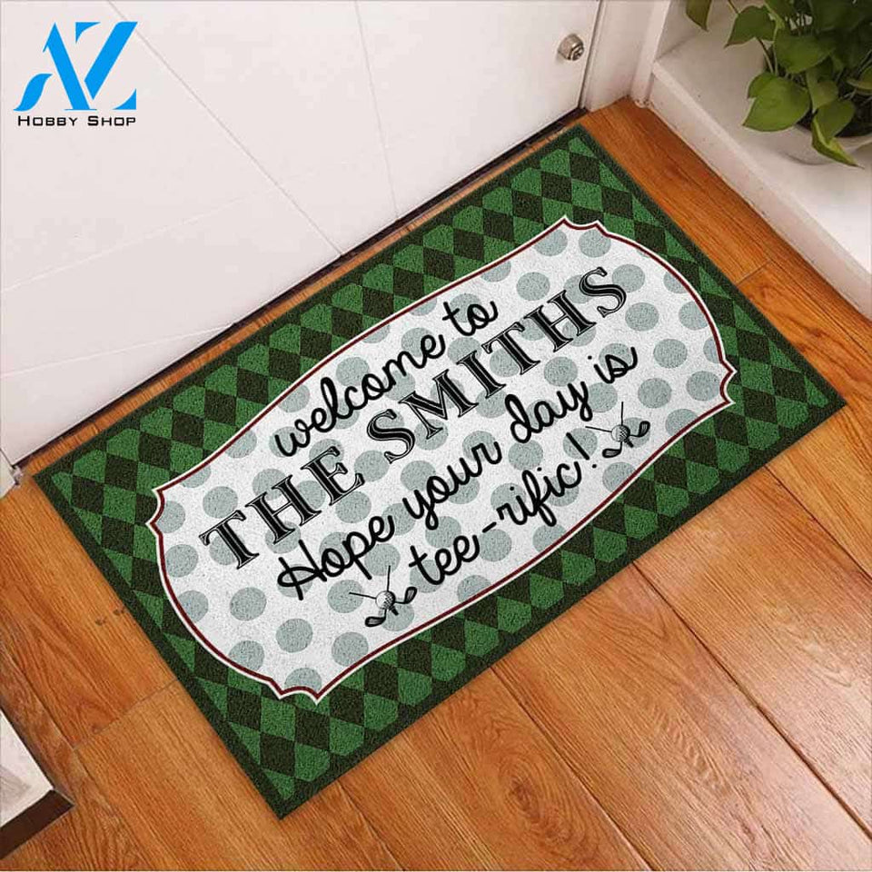 Hope Your Day Tee-rific - Golf Personalized Doormat