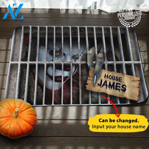 Horror Halloween House Name Doormat