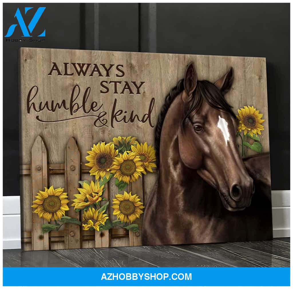Horse Always Stay Humble & Kind Framed Canvas Wall Art