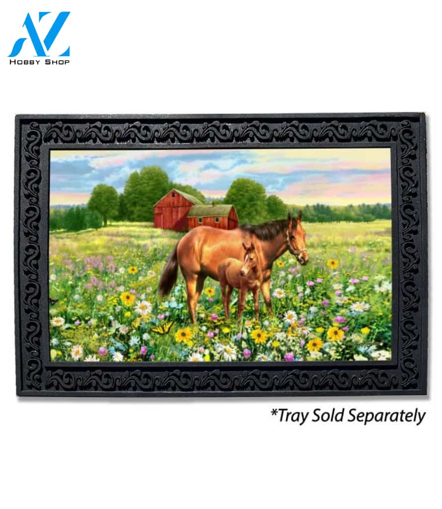 Horse and Foal Farm Doormat - 18" x 30"