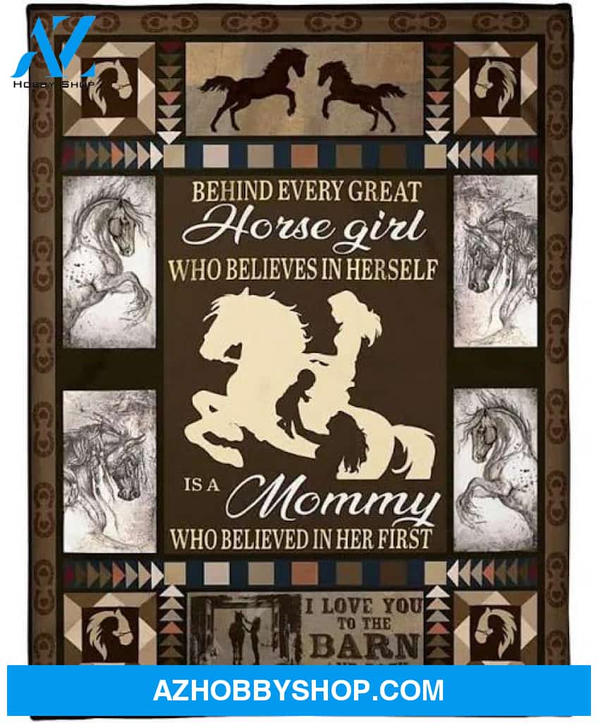Horse Behind Every Great Horse Girl Freece Blanket Gift For Horse Lovers Home Decor Bedding Couch Sofa Soft And Comfy Cozy