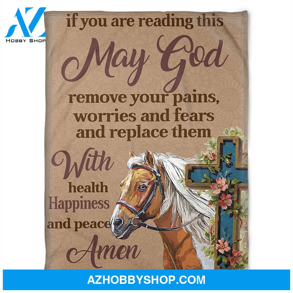 Horse Blanket, Happiness And Peace, Fleece Blanket. Gift Home Decor Bedding Couch Sofa Soft And Comfy Cozy