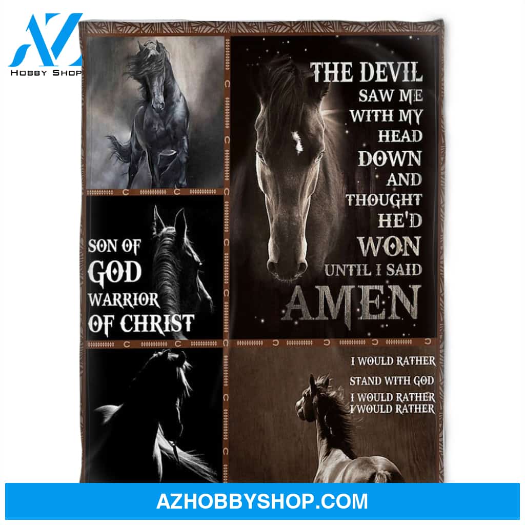 Horse Blanket, Son Of God Warrior Of Christ,Fleece Blanket. Gift Home Decor Bedding Couch Sofa Soft And Comfy Cozy