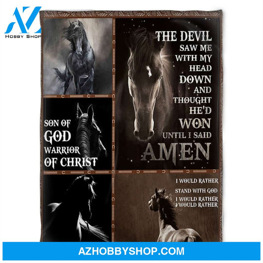 Horse Blanket, Son Of God Warrior Of Christ,Fleece Blanket. Gift Home Decor Bedding Couch Sofa Soft And Comfy Cozy